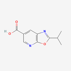 molecular formula C10H10N2O3 B1472415 2-Isopropyl[1,3]oxazolo[5,4-b]pyridine-6-carboxylic acid CAS No. 927801-26-1