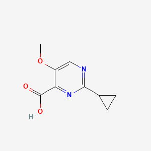 molecular formula C9H10N2O3 B1472418 2-Cyclopropyl-5-methoxypyrimidine-4-carboxylic acid CAS No. 1547032-71-2