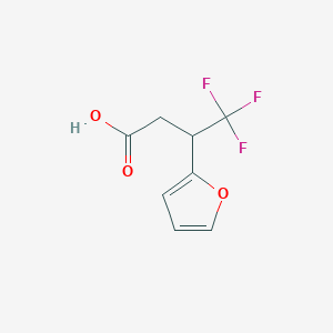 molecular formula C8H7F3O3 B1472420 4,4,4-Trifluoro-3-(furan-2-yl)butansäure CAS No. 1547094-76-7