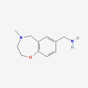 molecular formula C11H16N2O B1472422 (4-Methyl-2,3,4,5-tetrahydrobenzo[f][1,4]oxazepin-7-yl)methanamine CAS No. 933753-33-4