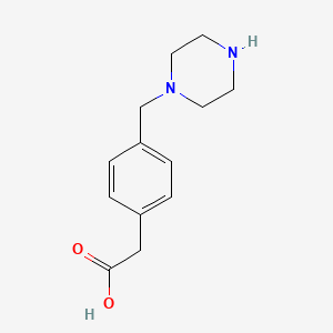 molecular formula C13H18N2O2 B1472425 2-(4-(Piperazin-1-ylmethyl)phenyl)acetic acid CAS No. 1000565-57-0