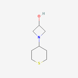 molecular formula C8H15NOS B1472426 1-(tetrahydro-2H-thiopyran-4-yl)azetidin-3-ol CAS No. 1554653-42-7