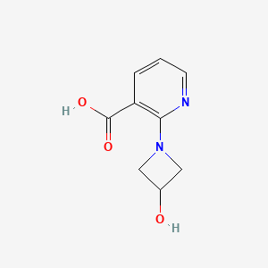 molecular formula C9H10N2O3 B1472430 2-(3-Hydroxyazetidin-1-yl)nicotinic acid CAS No. 1547043-32-2