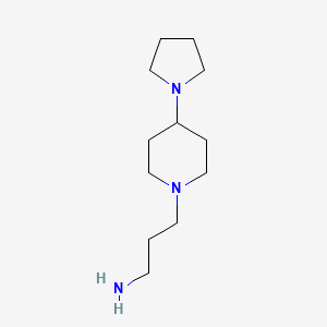 molecular formula C12H25N3 B1472431 3-(4-(Pyrrolidin-1-yl)piperidin-1-yl)propan-1-amine CAS No. 1476732-54-3