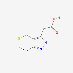 molecular formula C9H12N2O2S B1472439 2-(2-Methyl-2,4,6,7-tetrahydrothiopyrano[4,3-c]pyrazol-3-yl)acetic acid CAS No. 1550998-91-8
