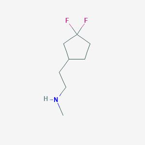 molecular formula C8H15F2N B1472440 2-(3,3-difluorocyclopentyl)-N-methylethan-1-amine CAS No. 1554147-38-4