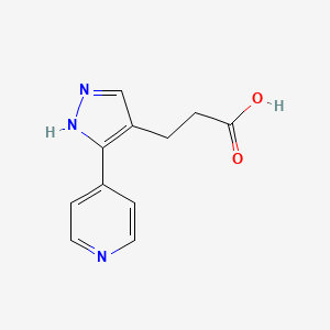 molecular formula C11H11N3O2 B1472450 3-(3-(pyridin-4-yl)-1H-pyrazol-4-yl)propanoic acid CAS No. 1782571-63-4