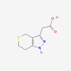 molecular formula C8H10N2O2S B1472472 2-(2,4,6,7-四氢噻吩并[4,3-c]吡唑-3-基)乙酸 CAS No. 1558218-86-2