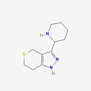 molecular formula C11H17N3S B1472482 3-(Piperidin-2-yl)-1,4,6,7-tetrahydrothiopyrano[4,3-c]pyrazole CAS No. 1782229-12-2