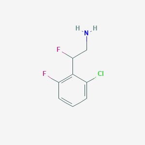 molecular formula C8H8ClF2N B1472485 2-(2-Chloro-6-fluorophenyl)-2-fluoroethan-1-amine CAS No. 1555490-91-9