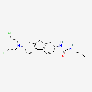 molecular formula C21H25Cl2N3O B14724871 1-{7-[Bis(2-chloroethyl)amino]-9h-fluoren-2-yl}-3-propylurea CAS No. 6662-94-8