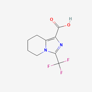 molecular formula C9H9F3N2O2 B1472490 3-(trifluoromethyl)-5H,6H,7H,8H-imidazo[1,5-a]pyridine-1-carboxylic acid CAS No. 1780407-08-0