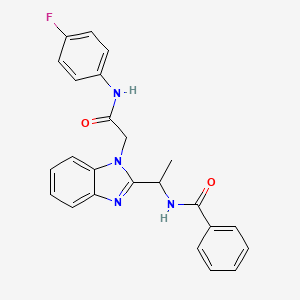 molecular formula C24H21FN4O2 B14724909 N-[1-[1-[(4-fluorophenyl)carbamoylmethyl]benzoimidazol-2-yl]ethyl]benzamide CAS No. 5566-29-0