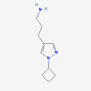 molecular formula C10H17N3 B1472491 3-(1-cyclobutyl-1H-pyrazol-4-yl)propan-1-amine CAS No. 1556501-25-7