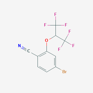 molecular formula C10H4BrF6NO B1472497 4-Bromo-2-(1,1,1,3,3,3-hexafluoropropan-2-yloxy)benzonitrile CAS No. 1779136-73-0