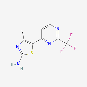 molecular formula C9H7F3N4S B1472506 4-Methyl-5-(2-(trifluoromethyl)-pyrimidin-4-yl)thiazol-2-amine CAS No. 1211581-70-2