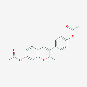 molecular formula C20H18O5 B14725063 [4-(7-acetyloxy-2-methyl-2H-chromen-3-yl)phenyl] acetate CAS No. 10499-08-8