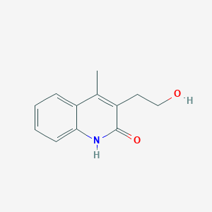 molecular formula C12H13NO2 B14725158 3-(2-Hydroxyethyl)-4-methylquinolin-2(1H)-one CAS No. 5970-94-5