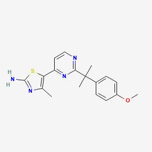 molecular formula C18H20N4OS B1472516 5-(2-(2-(4-Methoxyphenyl)propan-2-yl)pyrimidin-4-yl)-4-methylthiazol-2-amine CAS No. 1217487-31-4