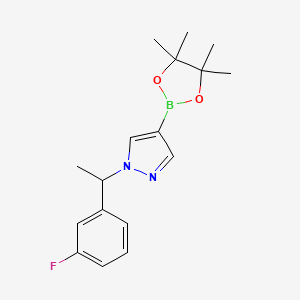 molecular formula C17H22BFN2O2 B1472523 1-(1-(3-Fluorophenyl)ethyl)-4-(4,4,5,5-tetramethyl-1,3,2-dioxaborolan-2-yl)-1H-pyrazole CAS No. 1604037-03-7