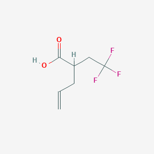 molecular formula C7H9F3O2 B1472530 2-(2,2,2-三氟乙基)戊-4-烯酸 CAS No. 1871559-90-8