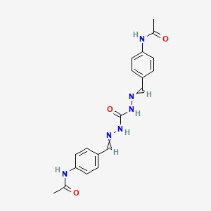 N-[4-[[[(4-acetamidophenyl)methylideneamino]carbamoylhydrazinylidene]methyl]phenyl]acetamide