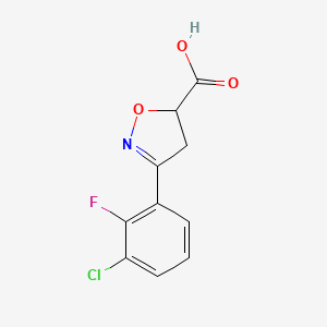 3-(3-Chloro-2-fluorophenyl)-4,5-dihydro-1,2-oxazole-5-carboxylic acid
