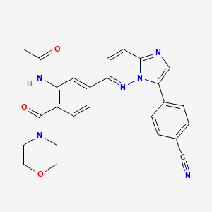 N-[(5-(3-(4-Cyanophenyl)imidazo[1,2-b]pyridazin-6-yl)-2-morpholine-4-carbonyl)phenyl]acetamide