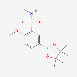 molecular formula C14H22BNO5S B1472544 2-Methoxy-N-methyl-5-(4,4,5,5-tetramethyl-1,3,2-dioxaborolan-2-yl-)benzene sulfonamide CAS No. 1534377-89-3