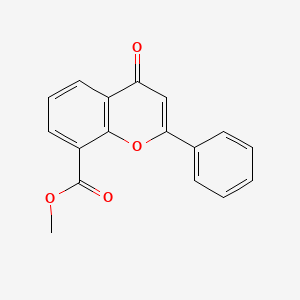 molecular formula C17H12O4 B14725459 Methyl 4-oxo-2-phenyl-4H-1-benzopyran-8-carboxylate CAS No. 6608-24-8