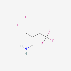 molecular formula C6H9F6N B1472546 4,4,4-Trifluoro-2-(2,2,2-trifluoroethyl)butan-1-amine CAS No. 2098043-76-4