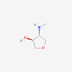 molecular formula C5H11NO2 B1472548 trans-4-(Methylamino)tetrahydro-3-furanol CAS No. 1820574-35-3