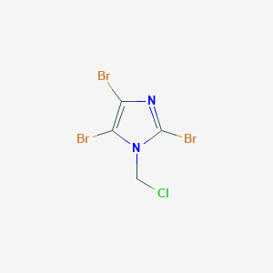 molecular formula C4H2Br3ClN2 B14725529 2,4,5-Tribromo-1-(chloromethyl)-1H-imidazole CAS No. 6595-57-9