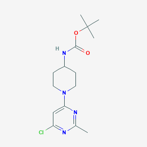 molecular formula C15H23ClN4O2 B1472553 4-(4-叔丁氧羰基哌啶-1-基)-6-氯-2-甲基嘧啶 CAS No. 1289147-81-4