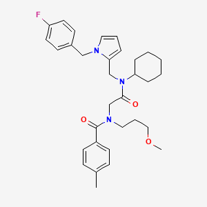 N-{2-[Cyclohexyl({1-[(4-fluorophenyl)methyl]-1H-pyrrol-2-yl}methyl)amino]-2-oxoethyl}-N-(3-methoxypropyl)-4-methylbenzamide