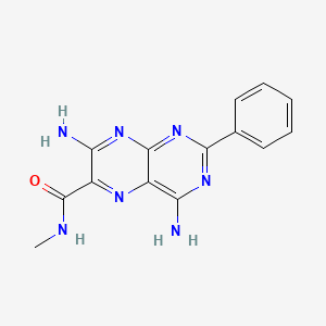 molecular formula C14H13N7O B14725594 4,7-Diamino-n-methyl-2-phenylpteridine-6-carboxamide CAS No. 13404-54-1