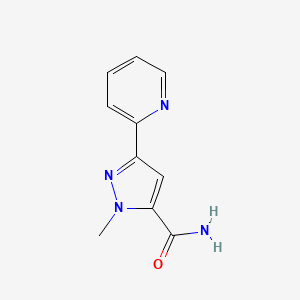 molecular formula C10H10N4O B1472560 1-methyl-3-(pyridin-2-yl)-1H-pyrazole-5-carboxamide CAS No. 2098050-24-7