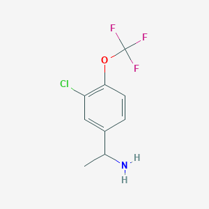 molecular formula C9H9ClF3NO B1472562 1-[3-Chloro-4-(trifluoromethoxy)phenyl]ethan-1-amine CAS No. 1270421-62-9