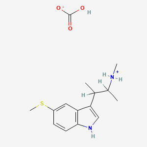 Indole, 3-(3-methylamino-2-butyl)-5-methylthio-, bicarbonate