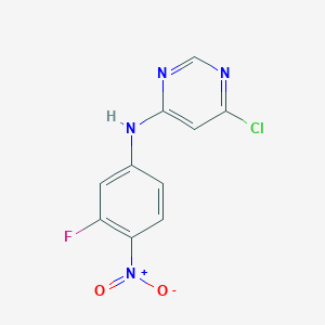 molecular formula C10H6ClFN4O2 B1472564 6-氯-N-(3-氟-4-硝基苯基)嘧啶-4-胺 CAS No. 1529768-30-6