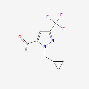 molecular formula C9H9F3N2O B1472567 1-(cyclopropylmethyl)-3-(trifluoromethyl)-1H-pyrazole-5-carbaldehyde CAS No. 2097964-23-1
