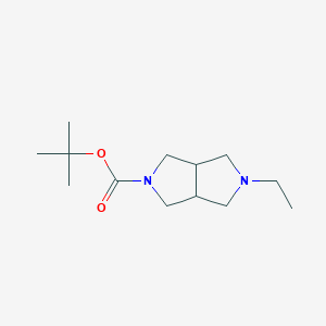 molecular formula C13H24N2O2 B1472574 tert-butyl 5-ethylhexahydropyrrolo[3,4-c]pyrrole-2(1H)-carboxylate CAS No. 1935007-11-6