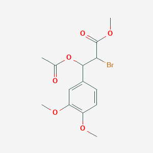 Methyl 3-(acetyloxy)-2-bromo-3-(3,4-dimethoxyphenyl)propanoate