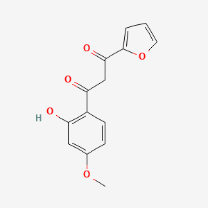 molecular formula C14H12O5 B14725755 1-(Furan-2-yl)-3-(2-hydroxy-4-methoxyphenyl)propane-1,3-dione CAS No. 6344-89-4