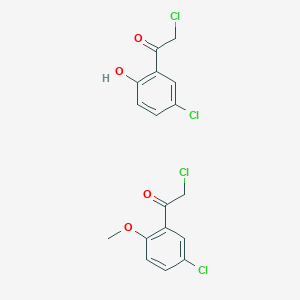 molecular formula C17H14Cl4O4 B14725899 2-chloro-1-(5-chloro-2-hydroxyphenyl)ethanone;2-chloro-1-(5-chloro-2-methoxyphenyl)ethanone CAS No. 6312-76-1