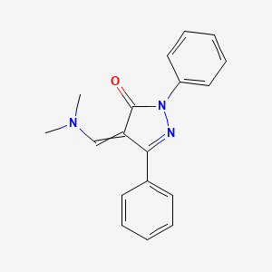 molecular formula C18H17N3O B14725934 4-(Dimethylaminomethylidene)-2,5-diphenylpyrazol-3-one CAS No. 5376-09-0