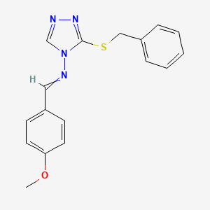 molecular formula C17H16N4OS B14725964 N-(3-benzylsulfanyl-1,2,4-triazol-4-yl)-1-(4-methoxyphenyl)methanimine CAS No. 5945-44-8