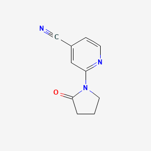 molecular formula C10H9N3O B1472601 2-(2-氧代吡咯烷-1-基)吡啶-4-甲腈 CAS No. 1949816-64-1