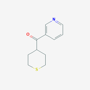 molecular formula C11H13NOS B1472604 pyridin-3-yl(tetrahydro-2H-thiopyran-4-yl)methanone CAS No. 1557242-54-2