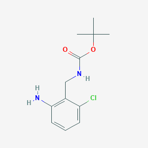 molecular formula C12H17ClN2O2 B1472610 (2-Amino-6-chlorobenzyl)-carbamic acid tert-butyl ester CAS No. 1431960-57-4